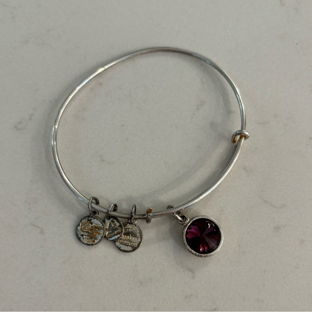 Alex and Ani February amethyst birth stone bracelet